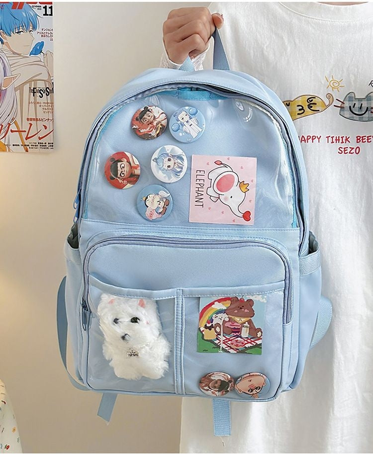Ita Japanese 2025 Transparent Backpack: Blue [cl:blue]