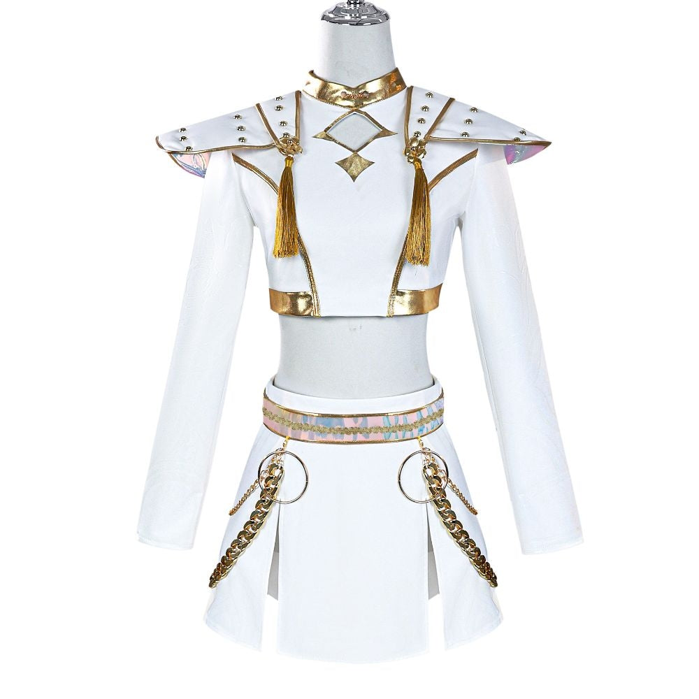 Kpop Demon Hunters Zoey White Cosplay Costume [sz:xxxl]