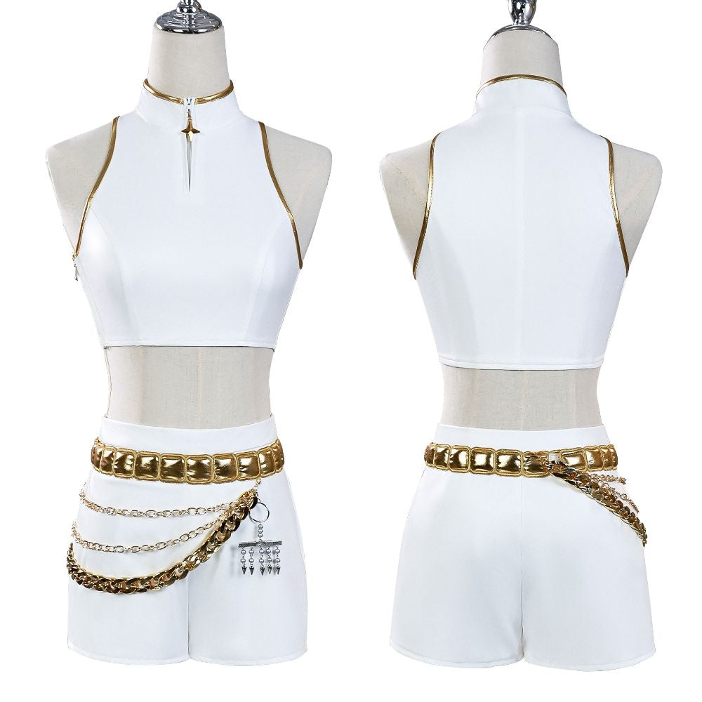 Kpop Demon Hunters Rumi White Cosplay Costume [sz:large]