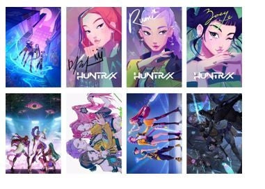 Anime Poster Pack 8pcs Kpop Demon Hunters