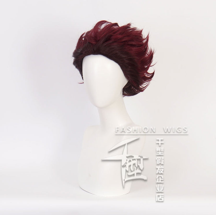 Demon Slayercosplay Short Wig Tanjiro Kamado
