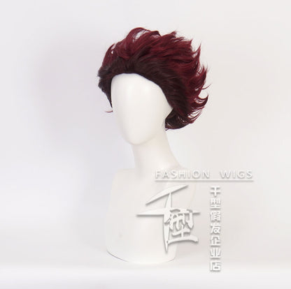 Demon Slayercosplay Short Wig Tanjiro Kamado