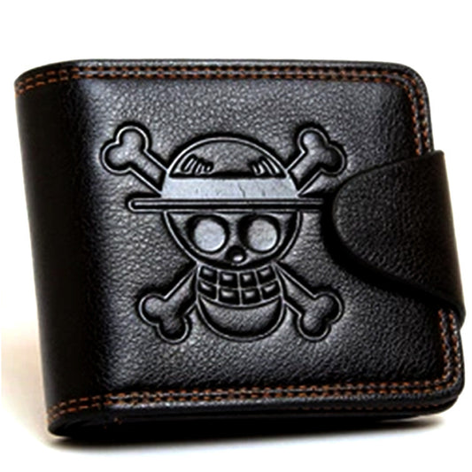 One Piece Straw Hat Black Wallet
