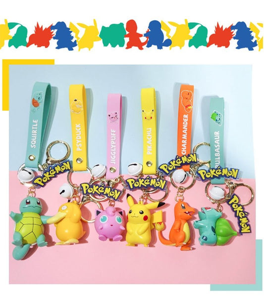 Pokemon Keychain With Bell Assorted