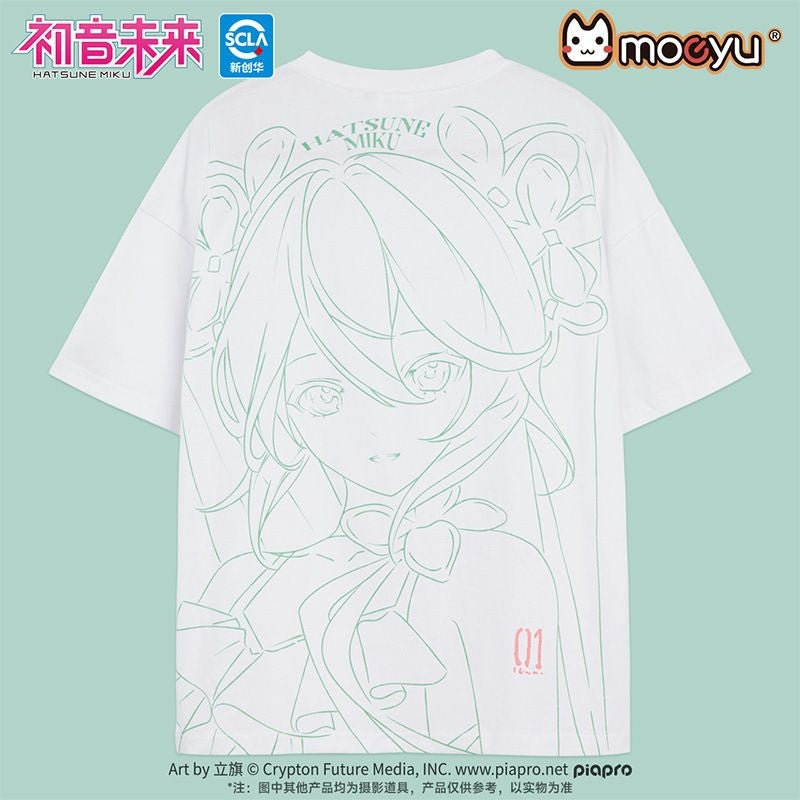 (official) Miku Flower Series White Adult Size Tshirt: 2. Small (au Xxs-xs) [sz:small]