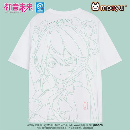 (official) Miku Flower Series White Adult Size Tshirt: 2. Small (au Xxs-xs) [sz:small]