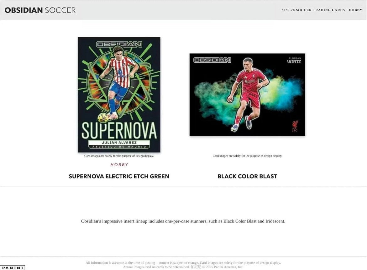 Soccer - 2025/26 Obsidian Soccer Cards Hobby Trading Card