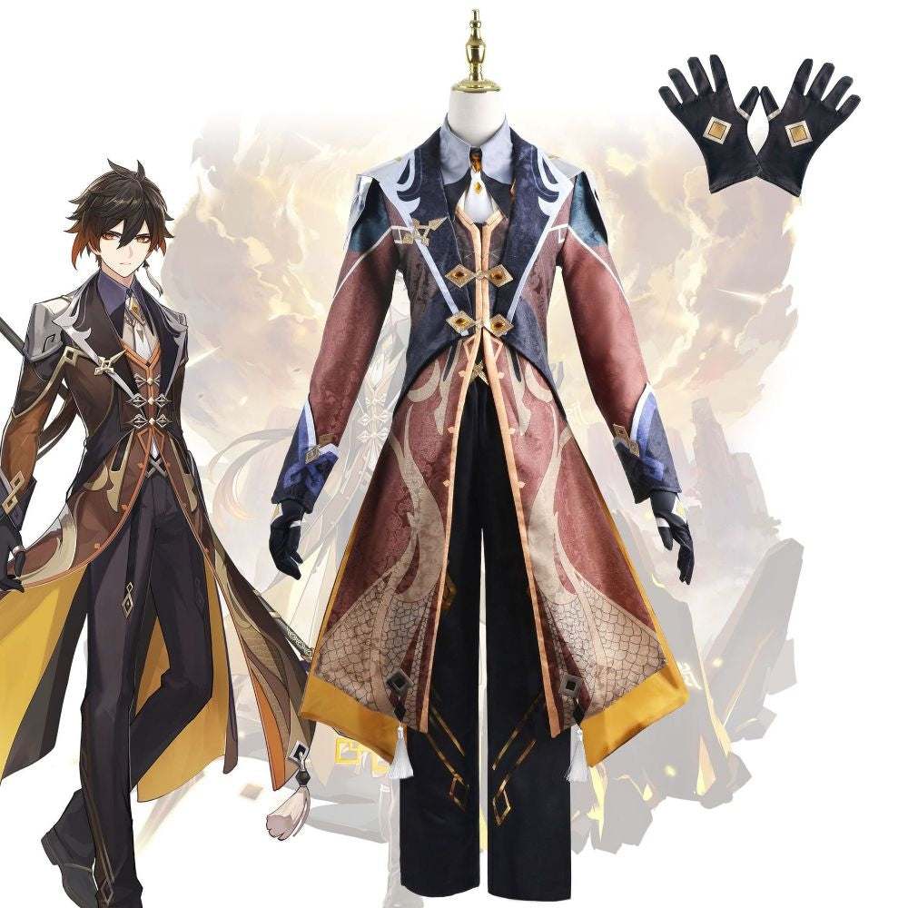 Genshin Impact Zhongli Rex Lapis Cosplay Costume