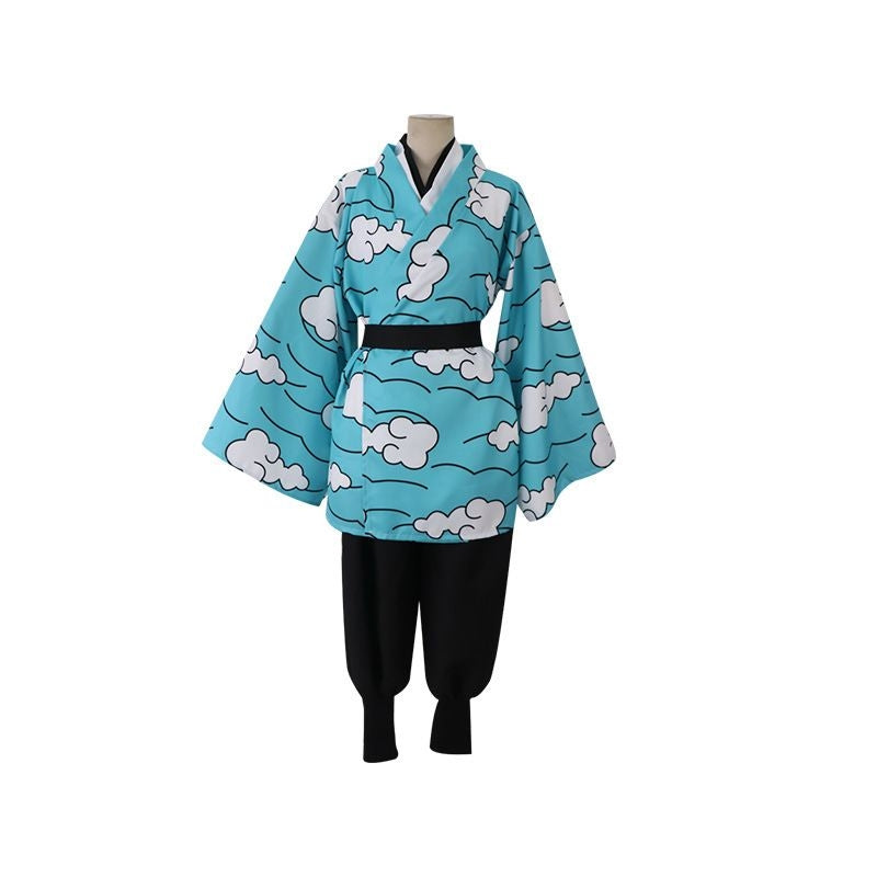 Demon Slayer Tanjiro Kamado Blue Kimono Cosplay Costume