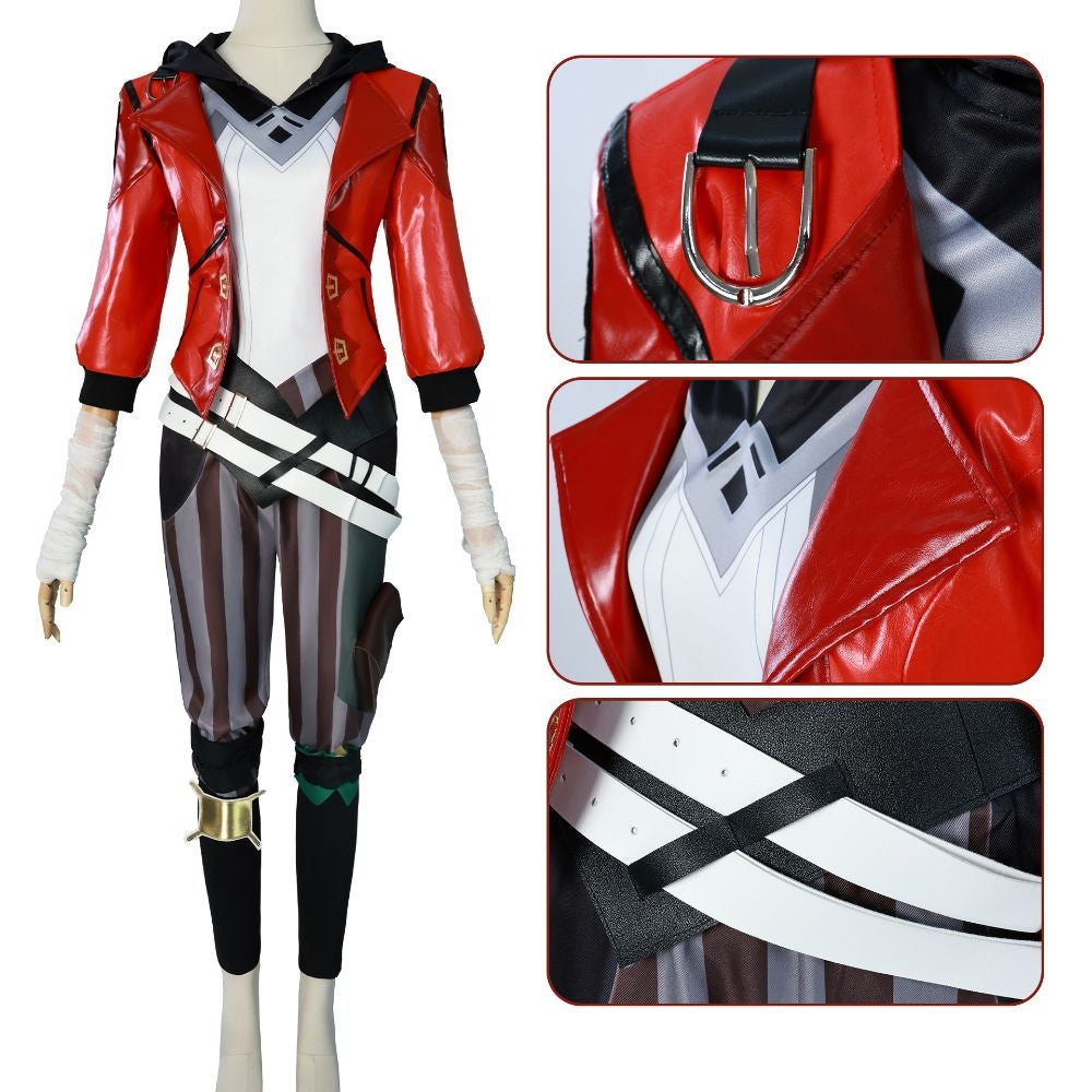 League Of Legends Arcane Vi Red Jacket Cosplay Costume