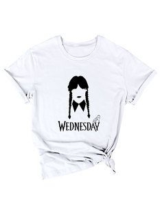 Addams Family Wednesday Addams White T Shirt: 7. XXXL AU XL XXL