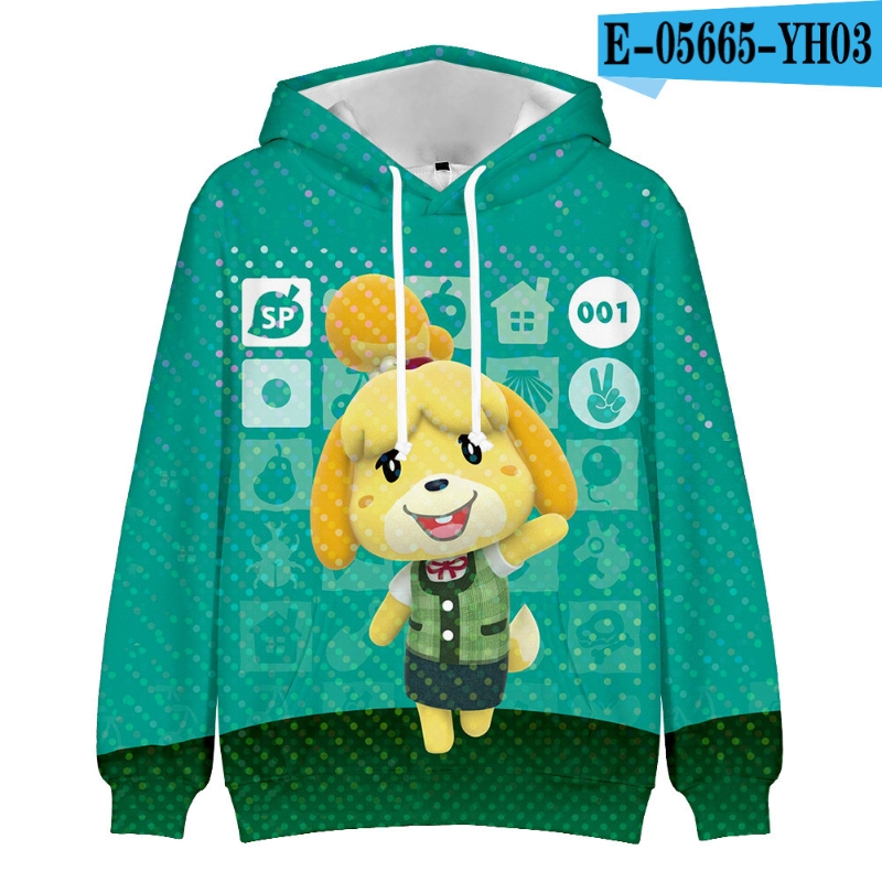 Animal Crossing Isabelle Hoodie Cosplay Pullover Coat Sweatshirt Jacket