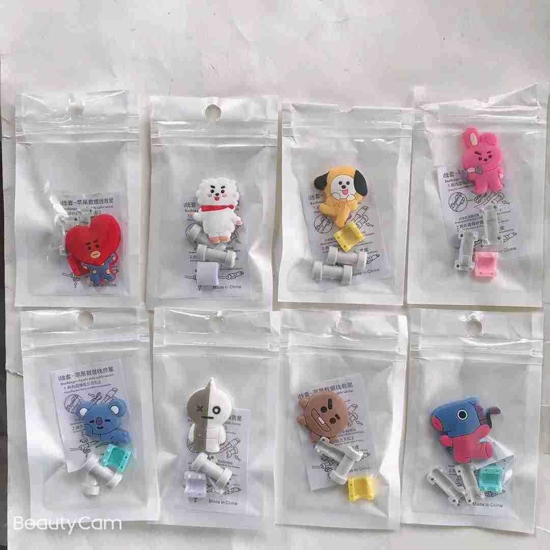BTS BT21 Cute Cartoon Protective Cover Wire Cable Rider: TATA - $ - The  Mad Shop