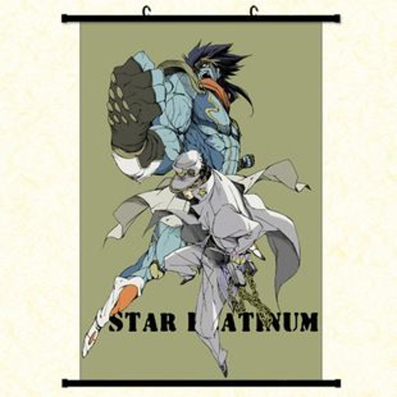 Jojo`s Bizarre Adventure Anime Series Golden Wind Star Platinum Room Decor  Scroll Hanging Poster - $ - The Mad Shop